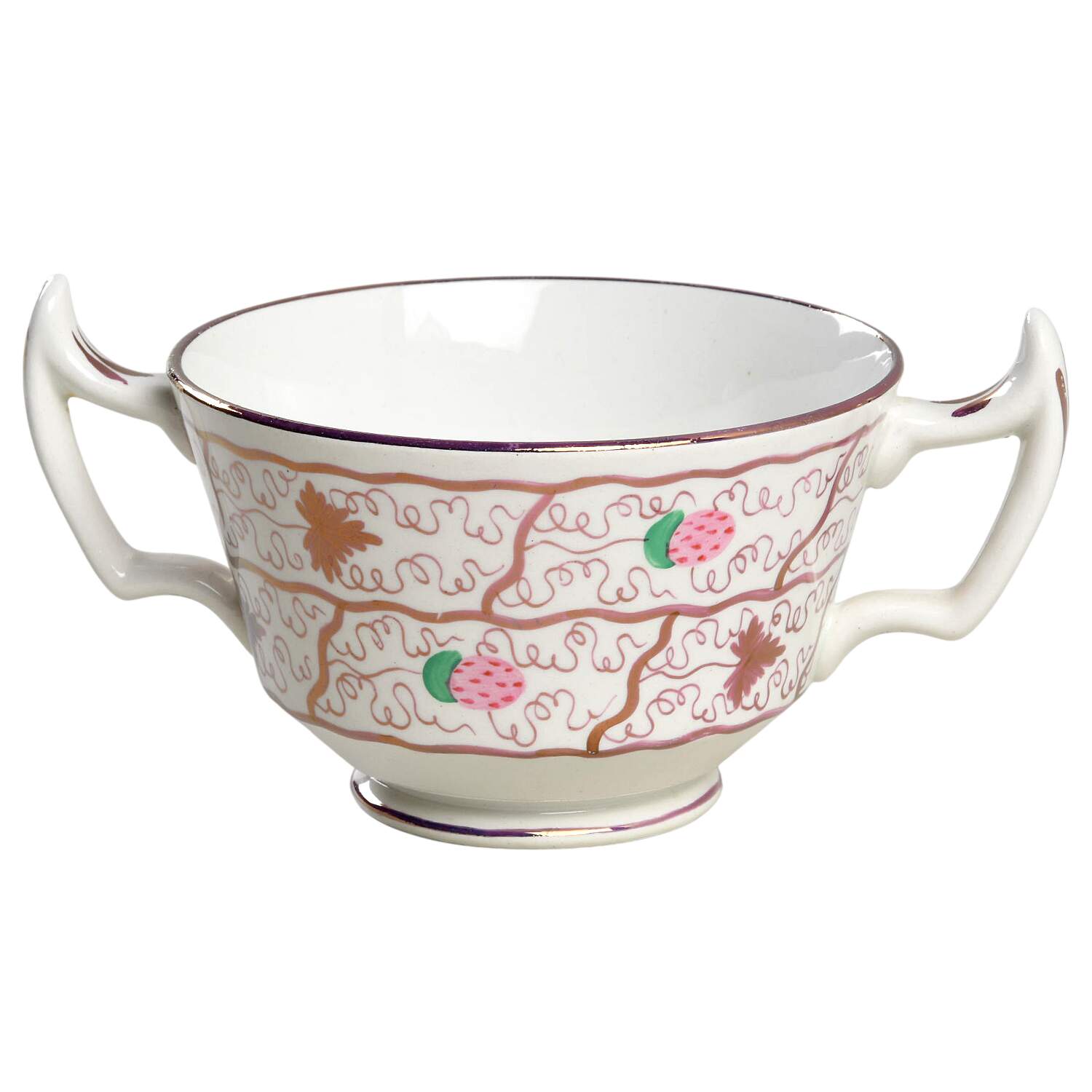 Strawberry Lustre Footed Bouillon Cup by Wedgwood-1