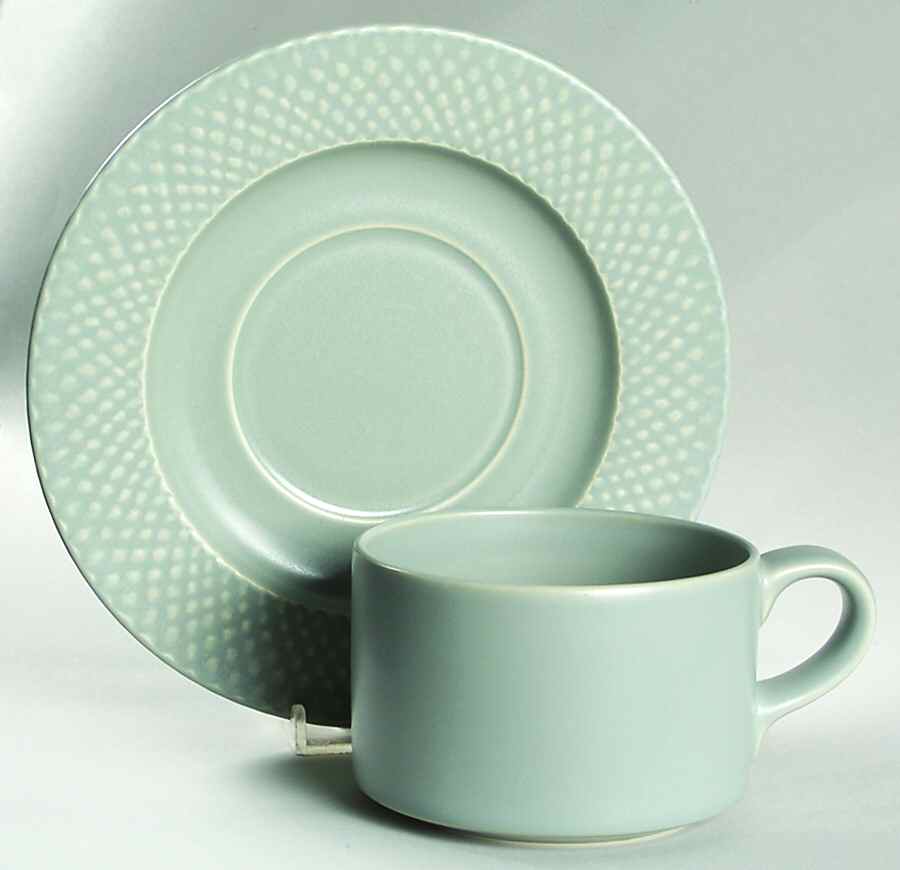 Sage Flat Cup & Saucer Set by Wedgwood-1