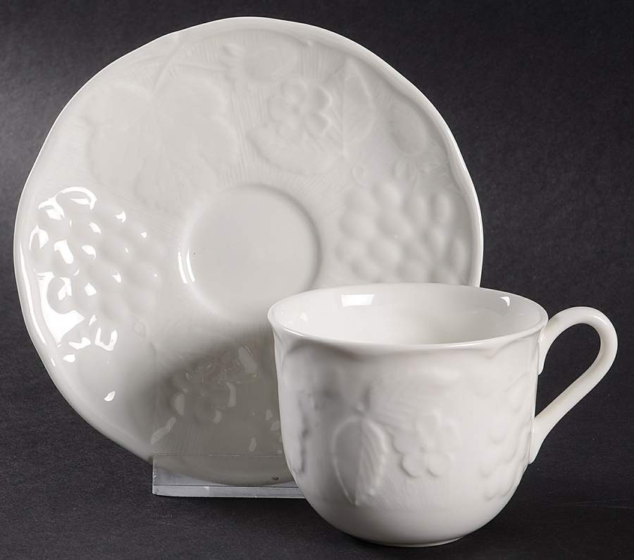 Strawberry & Vine (Bone Or Earthenware) Flat Demitasse Cup & Saucer Set by Wedgwood-1