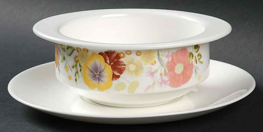 Summer Bouquet Flat Cream Soup Bowl & Saucer Set by Wedgwood-1