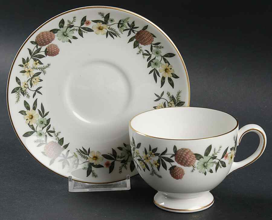 Summer Garland Footed Cup & Saucer Set by Wedgwood-1