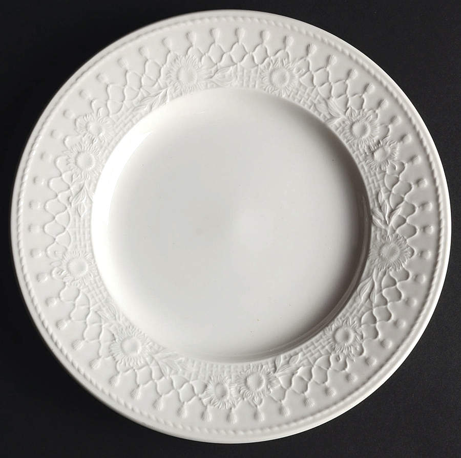 Sunflowers (White Embossed) Salad Plate by Wedgwood-1