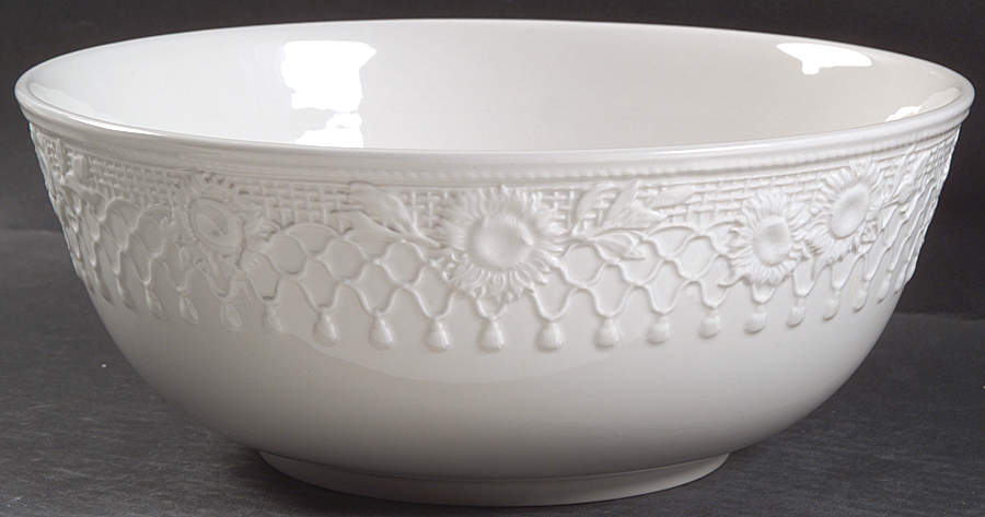 Sunflowers (White Embossed) 10" Large Salad Serving Bowl by Wedgwood-1