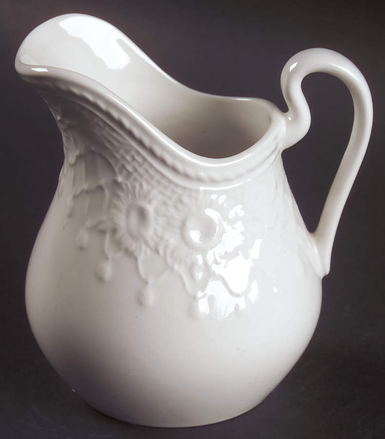 Sunflowers (White Embossed) Creamer by Wedgwood-1