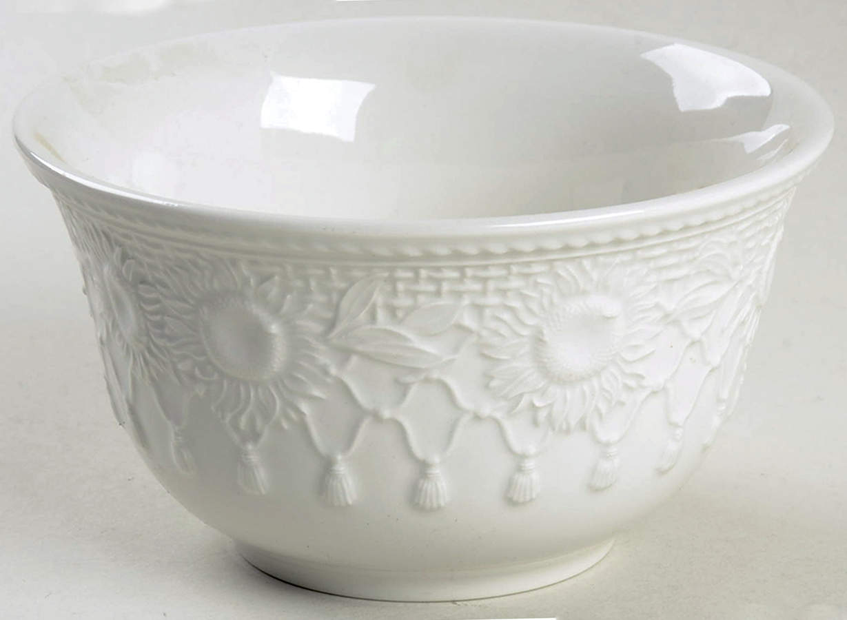 Sunflowers (White Embossed) Open Sugar Bowl by Wedgwood-1