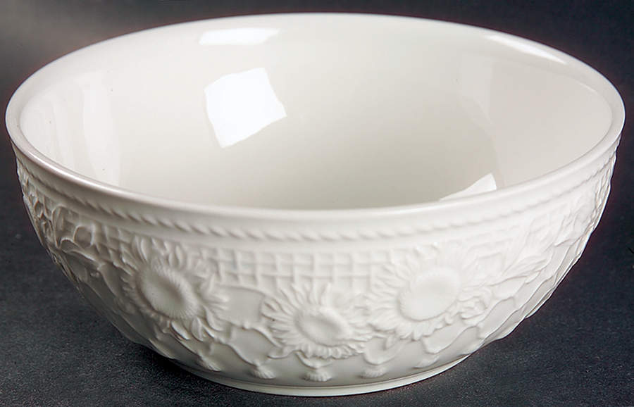 Sunflowers (White Embossed) Coupe Cereal Bowl by Wedgwood-1