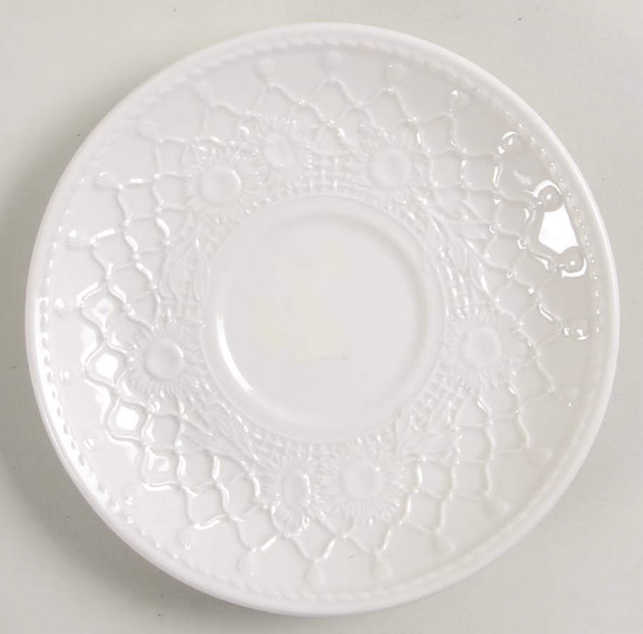 Sunflowers (White Embossed) Saucer for Demitasse Cup by Wedgwood-1