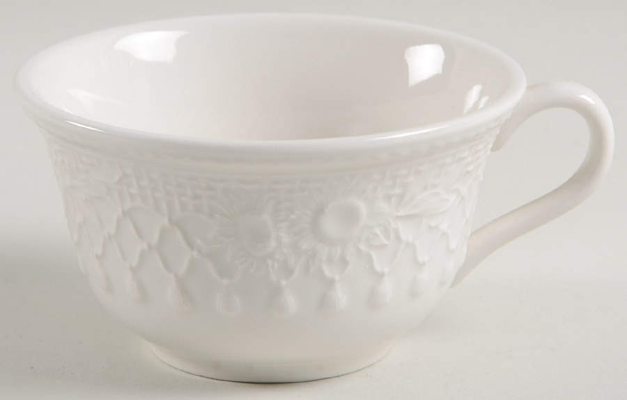 Sunflowers (White Embossed) Flat Demitasse Cup by Wedgwood-1
