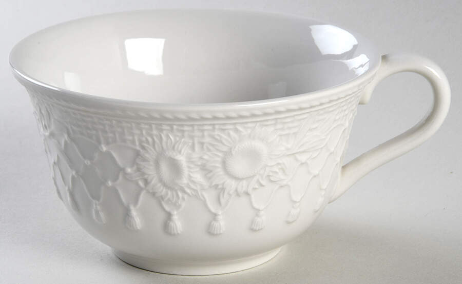 Sunflowers (White Embossed) Breakfast Cup by Wedgwood-1