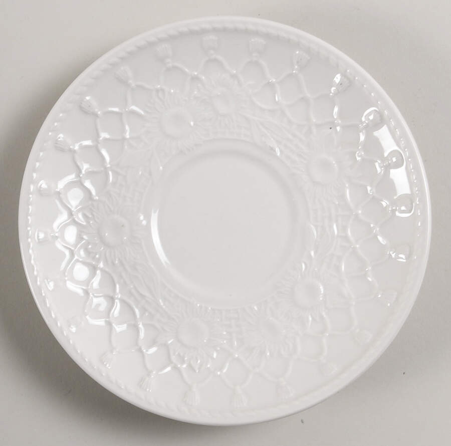 Sunflowers (White Embossed) Saucer by Wedgwood-1