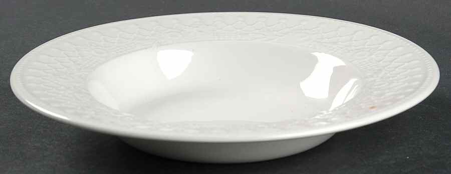 Sunflowers (White Embossed) Large Rim Soup Bowl by Wedgwood-1