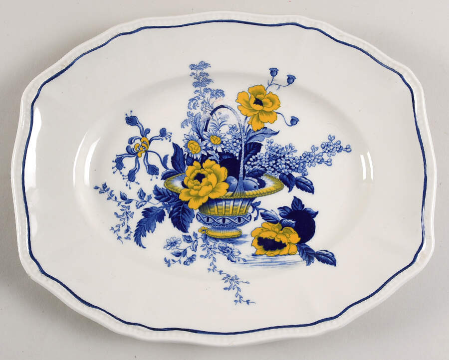 Surrey Blue & Yellow 12" Rectangular Serving Platter by Wedgwood-1