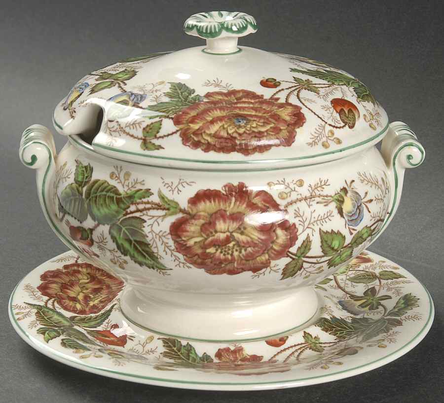 Surrey Rust Sauce Boat & Lid with Underplate by Wedgwood-1