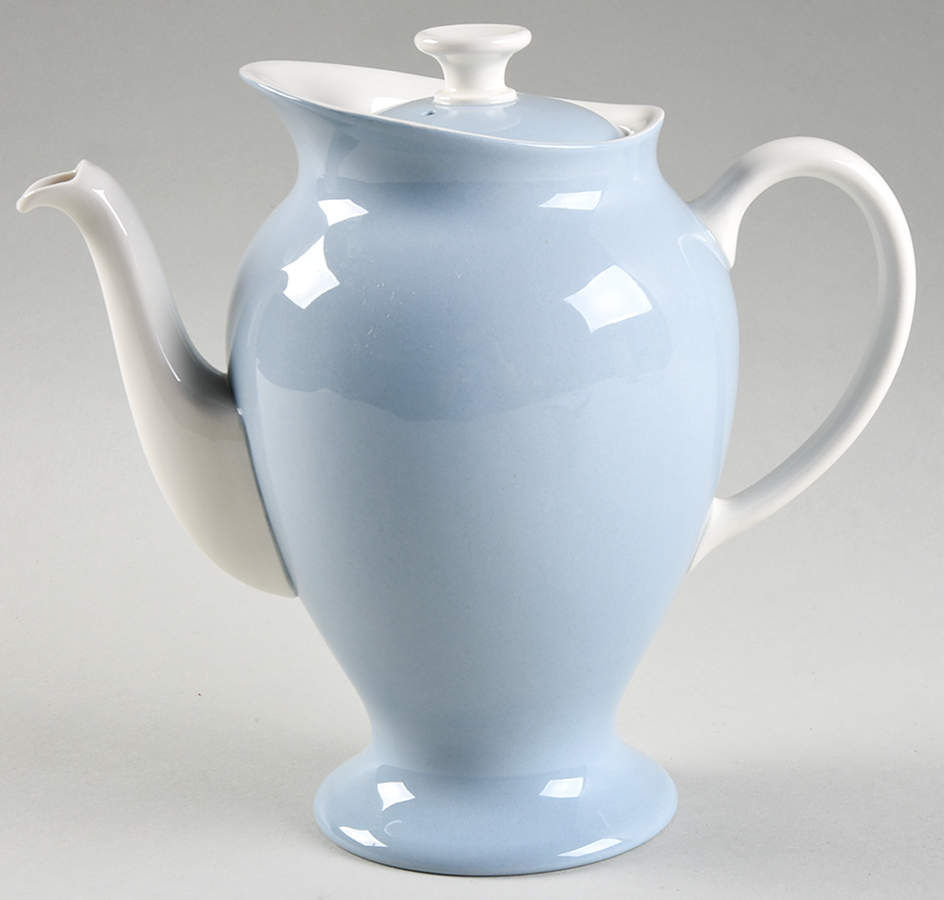 Summer Sky Blue and White (Barlaston Shape) Coffee Pot & Lid by Wedgwood-1