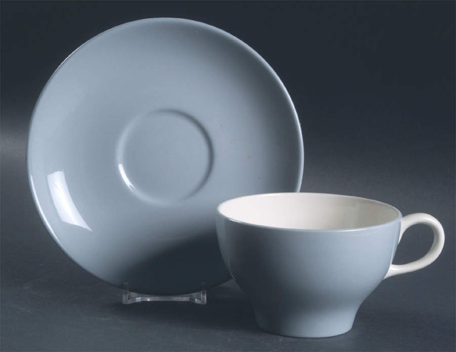 Summer Sky Blue and White (Barlaston Shape) Oversized Cup & Saucer Set by Wedgwood-1