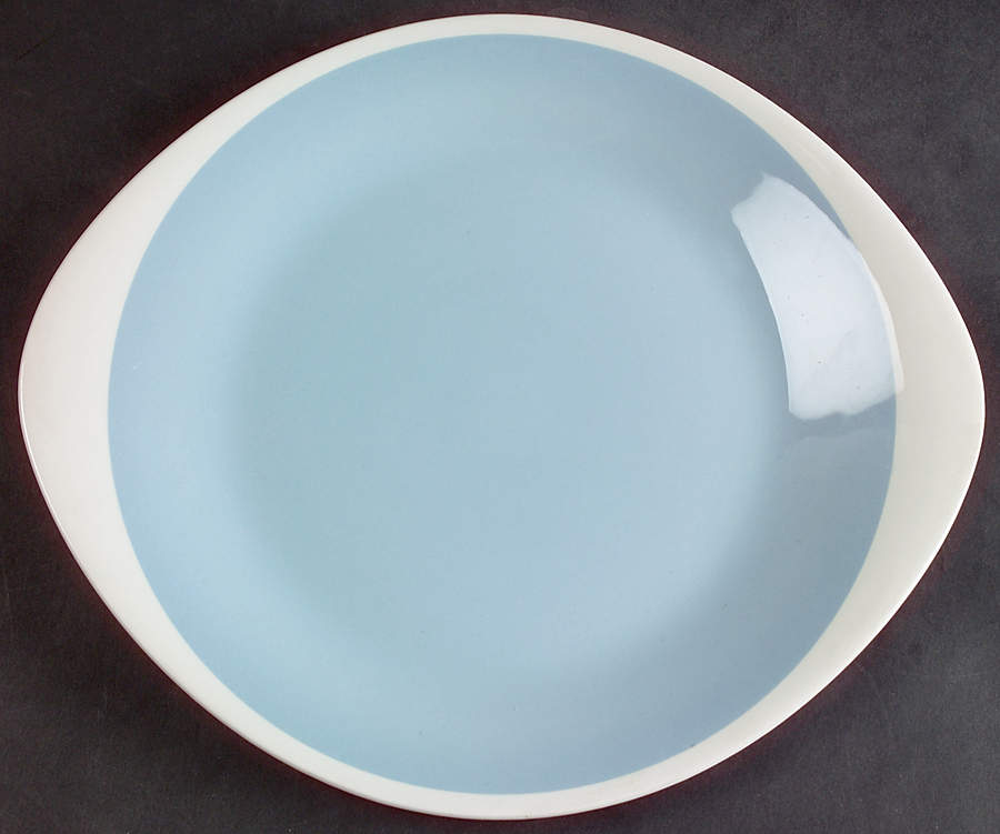 Summer Sky Blue and White (Barlaston Shape) Handled Cake Plate by Wedgwood-1