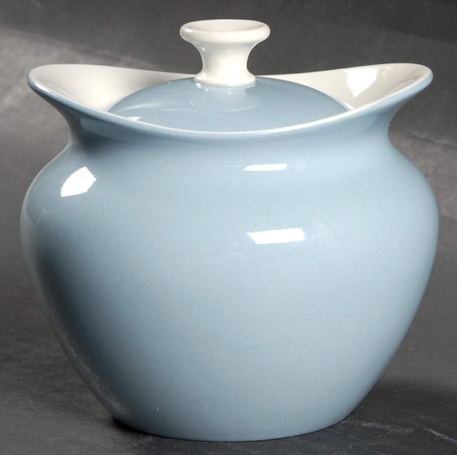 Summer Sky Blue and White (Barlaston Shape) Sugar Bowl & Lid by Wedgwood-1