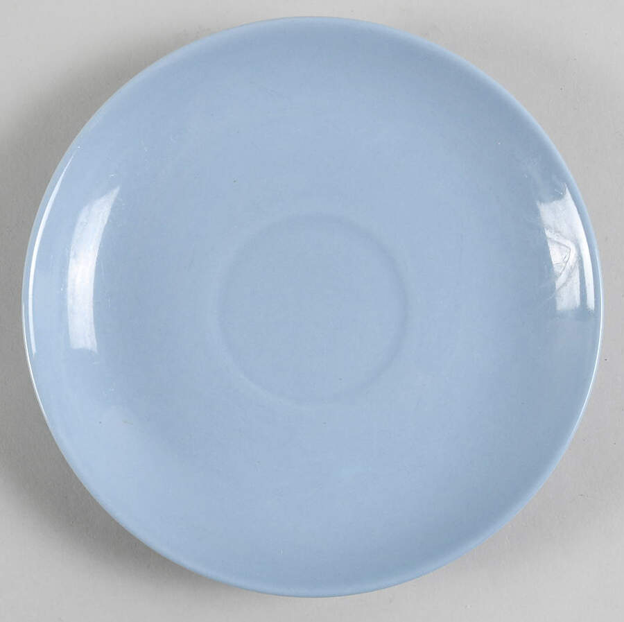 Summer Sky Blue and White (Barlaston Shape) Saucer for Oversized Cup by Wedgwood-1