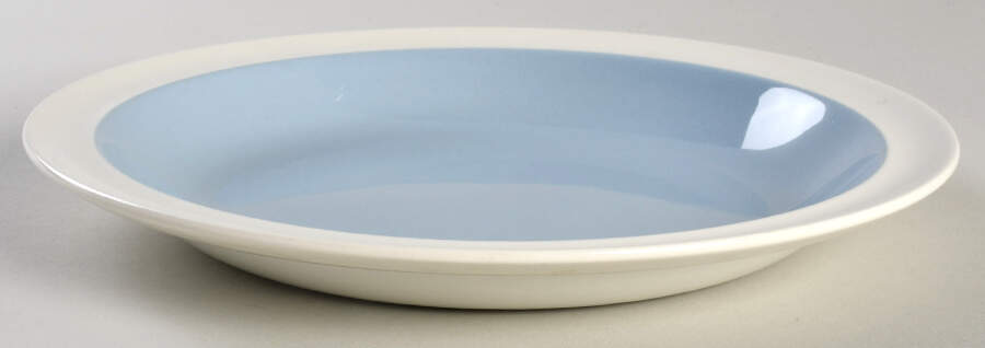 Summer Sky Blue and White (Barlaston Shape) Rim Soup Bowl by Wedgwood-1