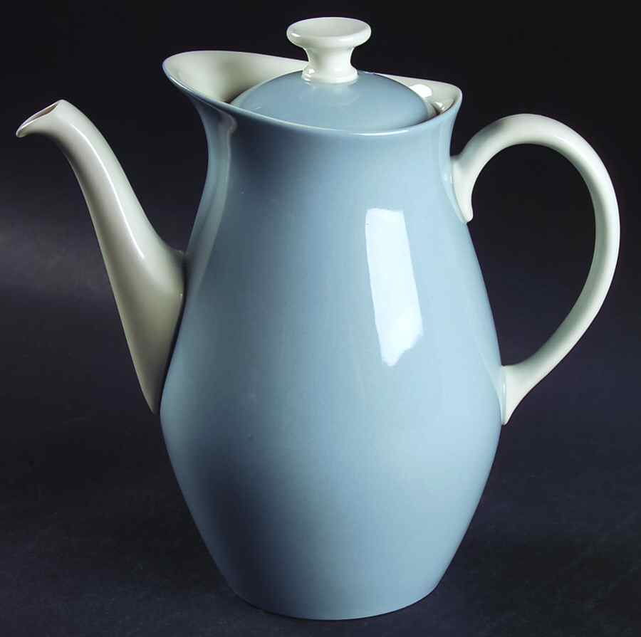 Summer Sky Blue and White (Barlaston Shape) Small Coffee Pot & Lid by Wedgwood-1