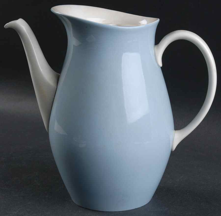 Summer Sky Blue and White (Barlaston Shape) Small Coffee Pot No Lid by Wedgwood-1