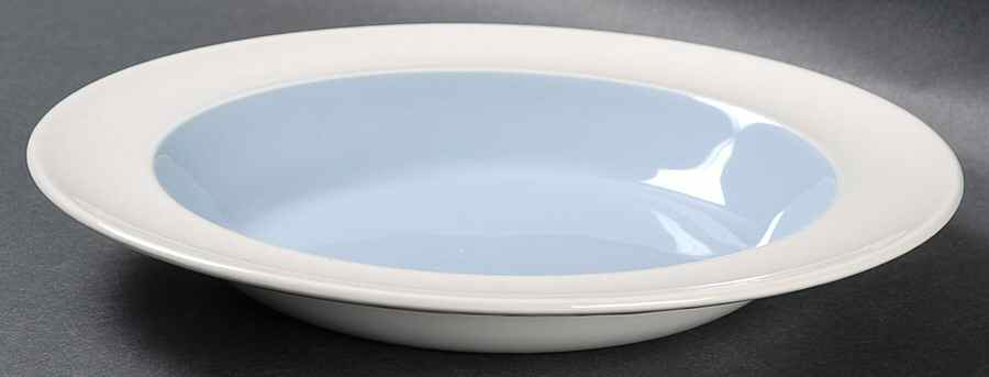Summer Sky Blue and White (Barlaston Shape) Rim Soup Bowl by Wedgwood-1