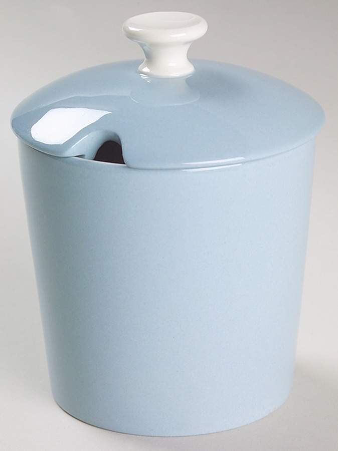 Summer Sky Blue and White (Barlaston Shape) Jam/Jelly & Lid by Wedgwood-1