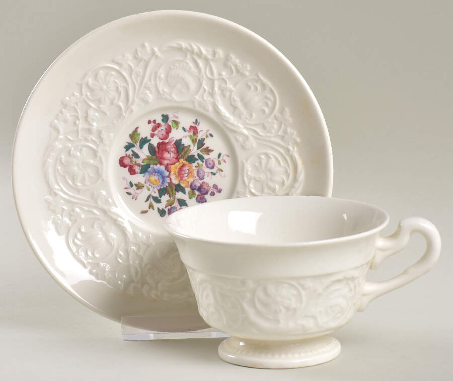 Swansea Footed Cup & Saucer Set by Wedgwood-1