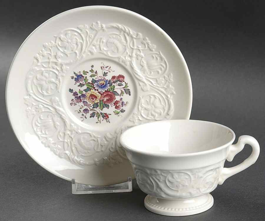 Swansea Footed Cup & Saucer Set by Wedgwood-1
