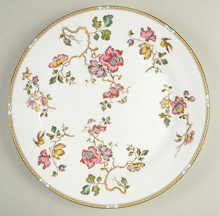 Swallow (Yellow Brown Trim) 13" Chop Plate (Round Platter) by Wedgwood-1