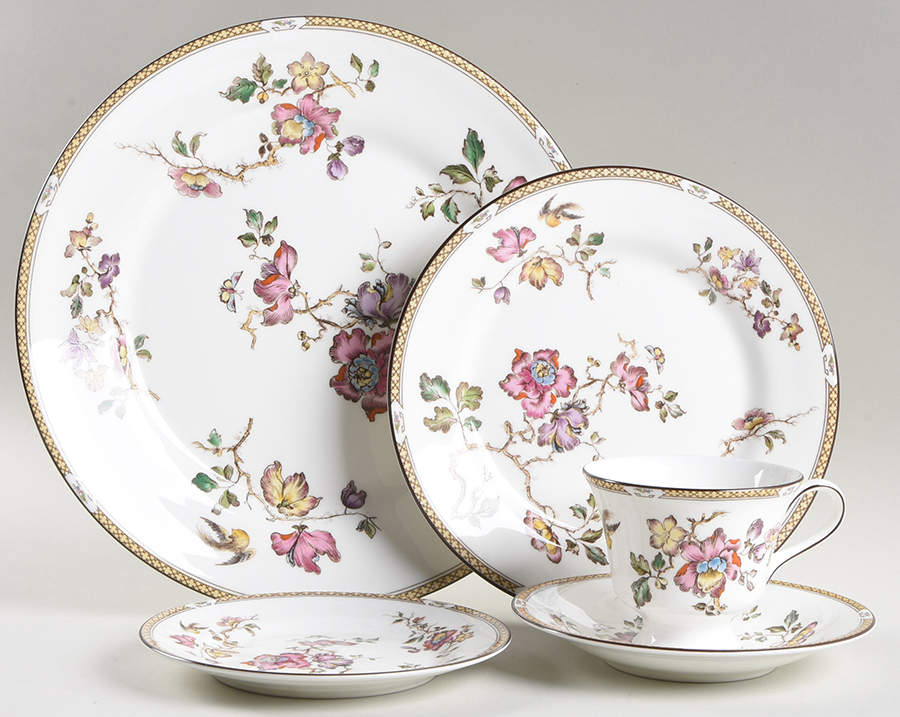 Swallow (Yellow Brown Trim) 5 Piece Place Setting by Wedgwood-1