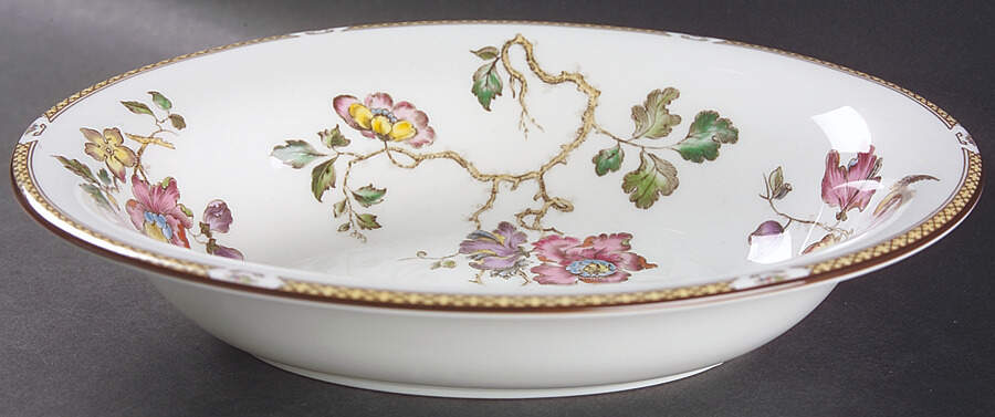 Swallow (Yellow Brown Trim) 10" Oval Vegetable Bowl by Wedgwood-1