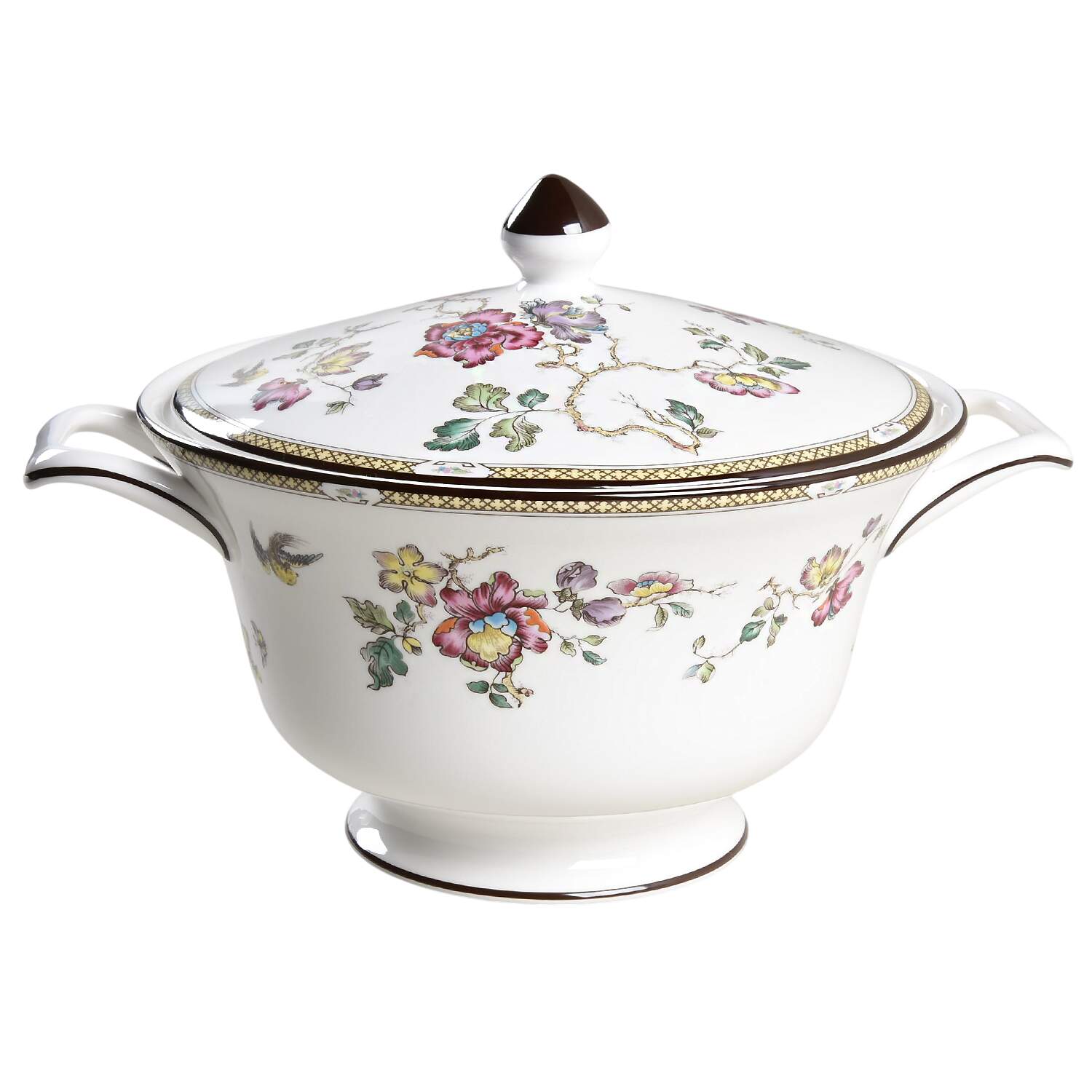 Swallow (Yellow Brown Trim) Round Covered Vegetable by Wedgwood-1