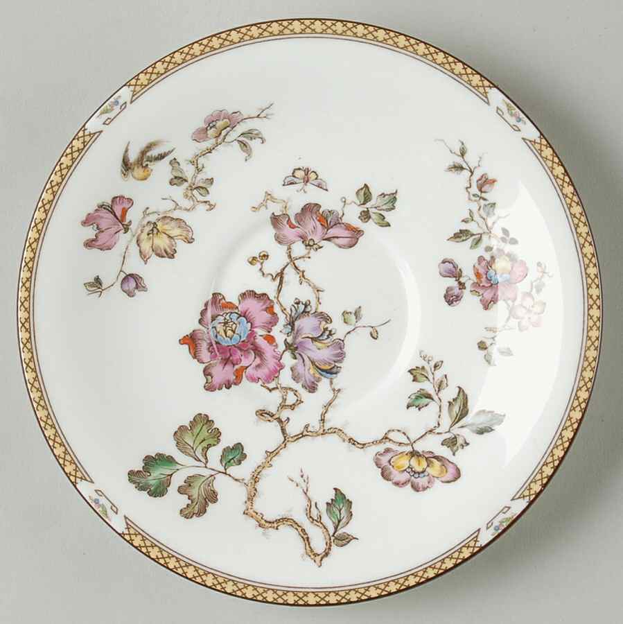 Swallow (Yellow Brown Trim) Saucer for Cream Soup Bowl by Wedgwood-1