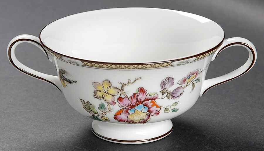 Swallow (Yellow Brown Trim) Footed Cream Soup Bowl by Wedgwood-1