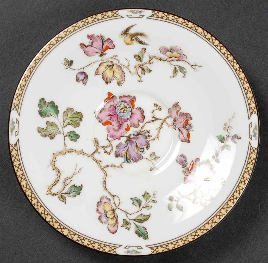 Swallow (Yellow Brown Trim) Saucer for Demitasse Cup by Wedgwood-1