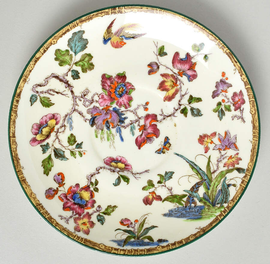 Swallow (Green Trim) Saucer for Flat Cream Soup Bowl by Wedgwood-1