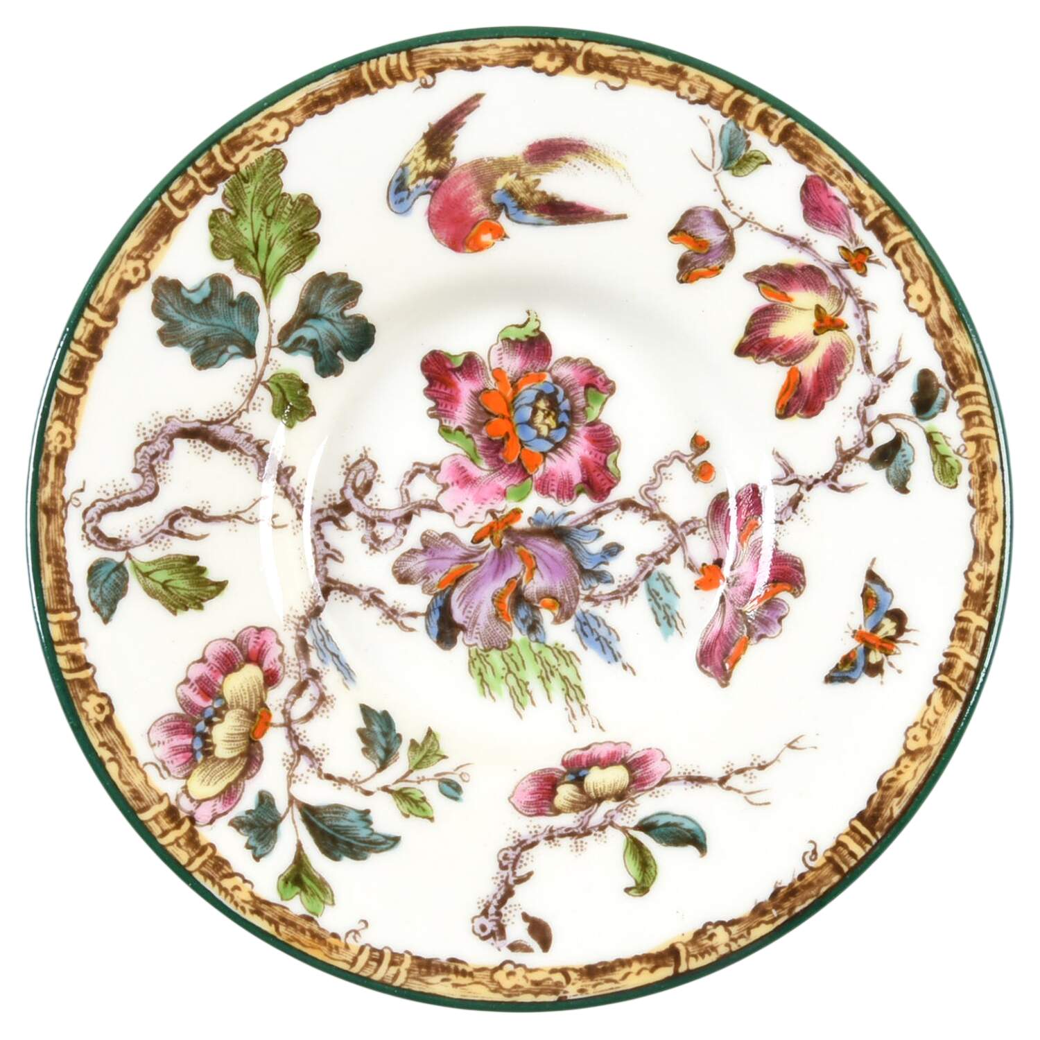 Swallow (Green Trim) Saucer for Bond Shape Demitasse Cup by Wedgwood-1