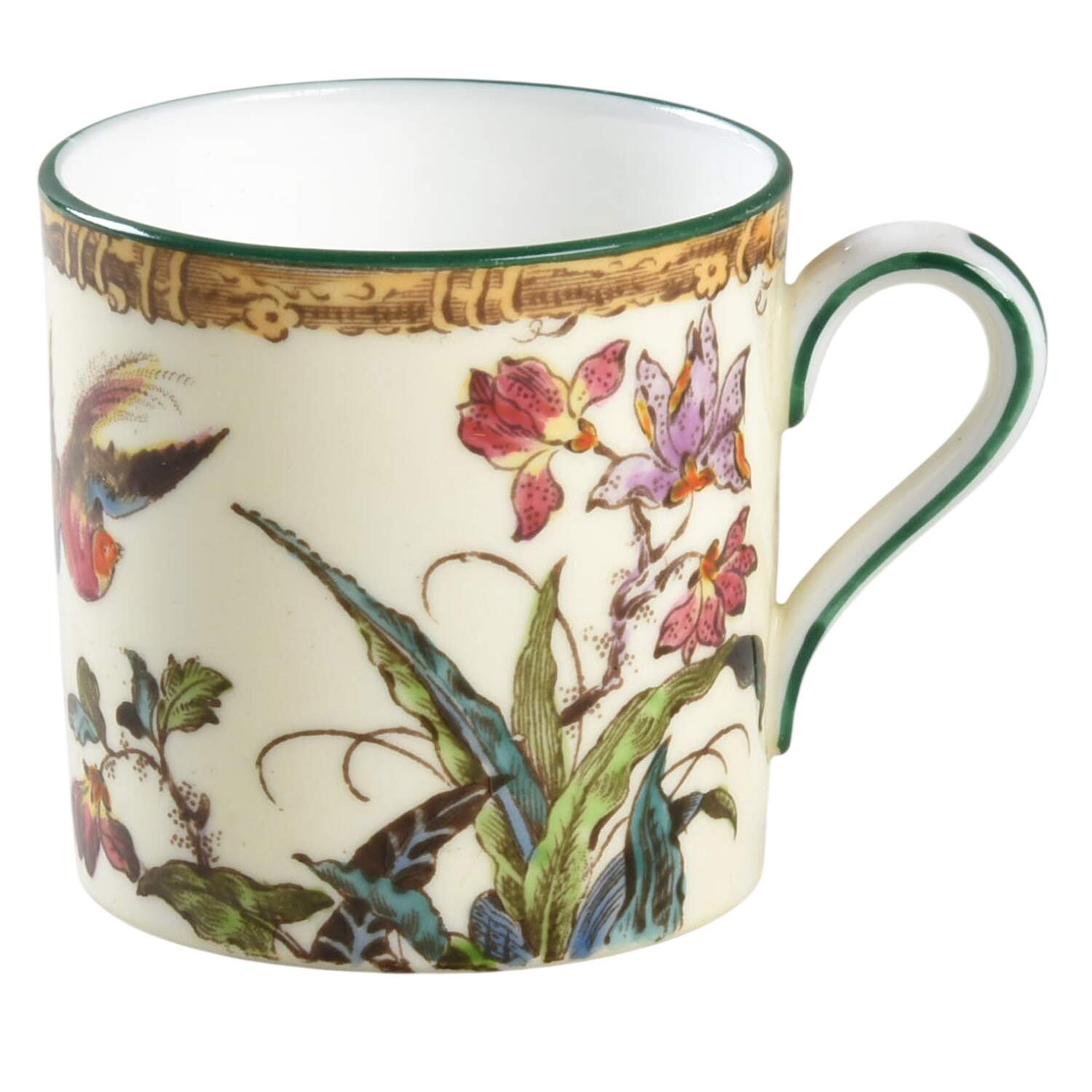 Swallow (Green Trim) Bond Shape Demitasse Cup by Wedgwood-1