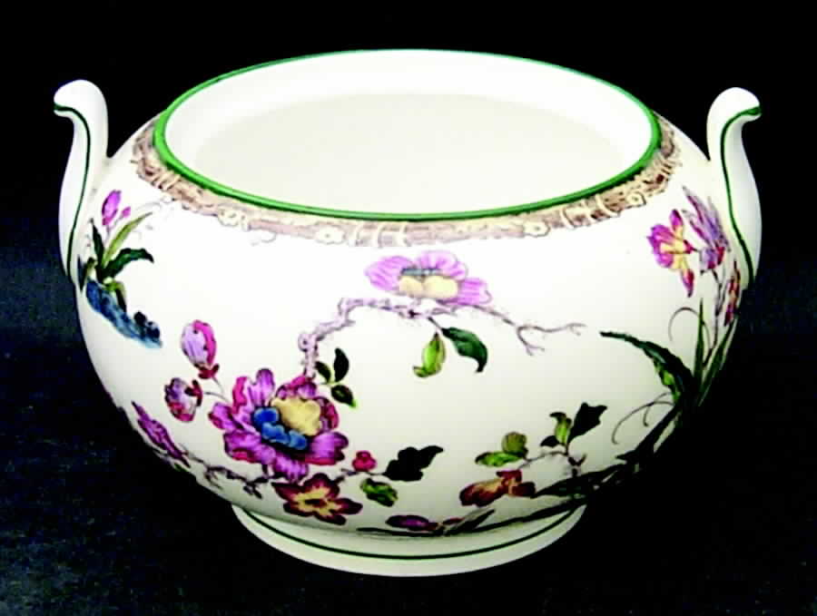 Swallow (Green Trim) 146 Shape Sugar Bowl No Lid by Wedgwood-1
