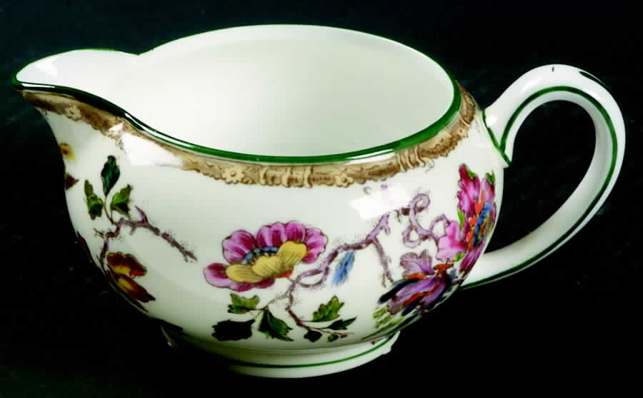 Swallow (Green Trim) 146 Shape Creamer by Wedgwood-1