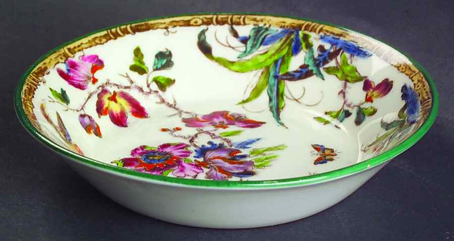 Swallow (Green Trim) Fruit/Dessert (Sauce) Bowl by Wedgwood-1