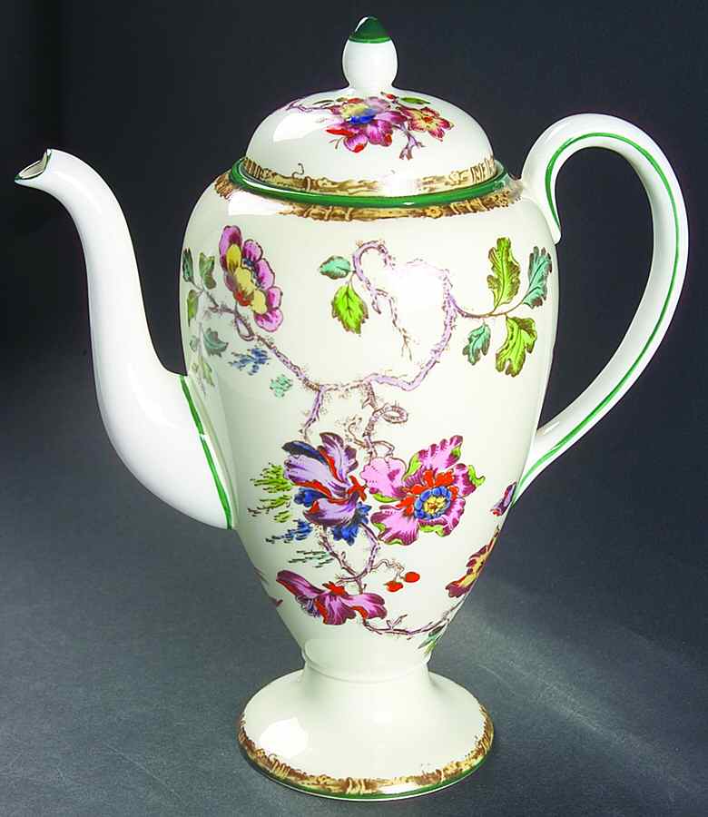 Swallow (Green Trim) Mini Coffee Pot & Lid by Wedgwood-1