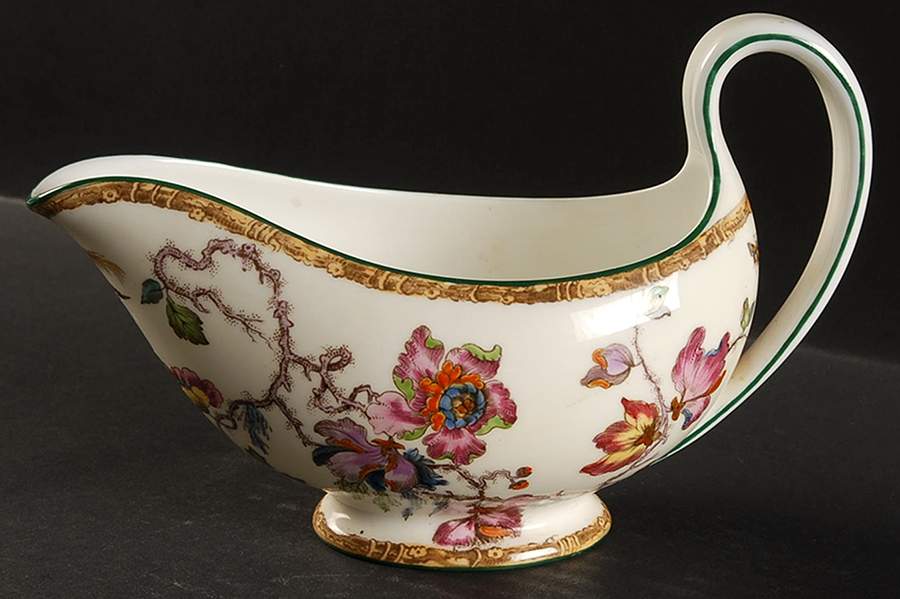 Swallow (Green Trim) Gravy Boat by Wedgwood-1