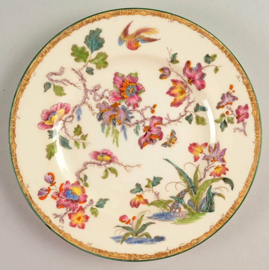 Swallow (Green Trim) Dessert/Pie Plate by Wedgwood-1
