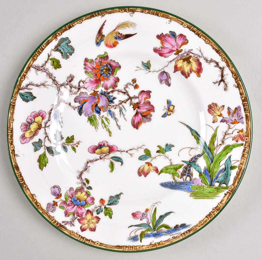 Swallow (Green Trim) Salad Plate by Wedgwood-1