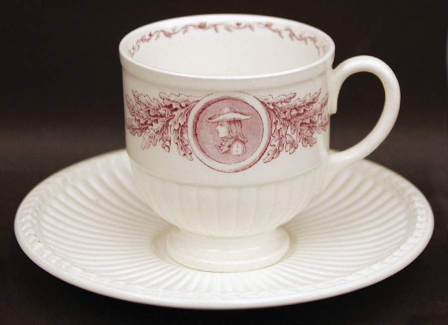 Swarthmore College Pink Footed Demitasse Cup & Saucer Set by Wedgwood-1