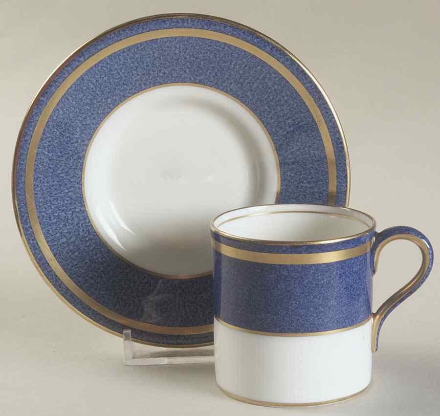 Swinburne Blue Bond Shape Demitasse Cup and Saucer Set by Wedgwood-1