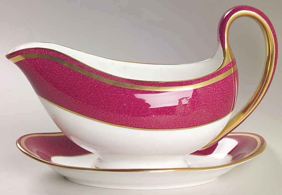 Swinburne Ruby Gravy Boat & Underplate by Wedgwood-1