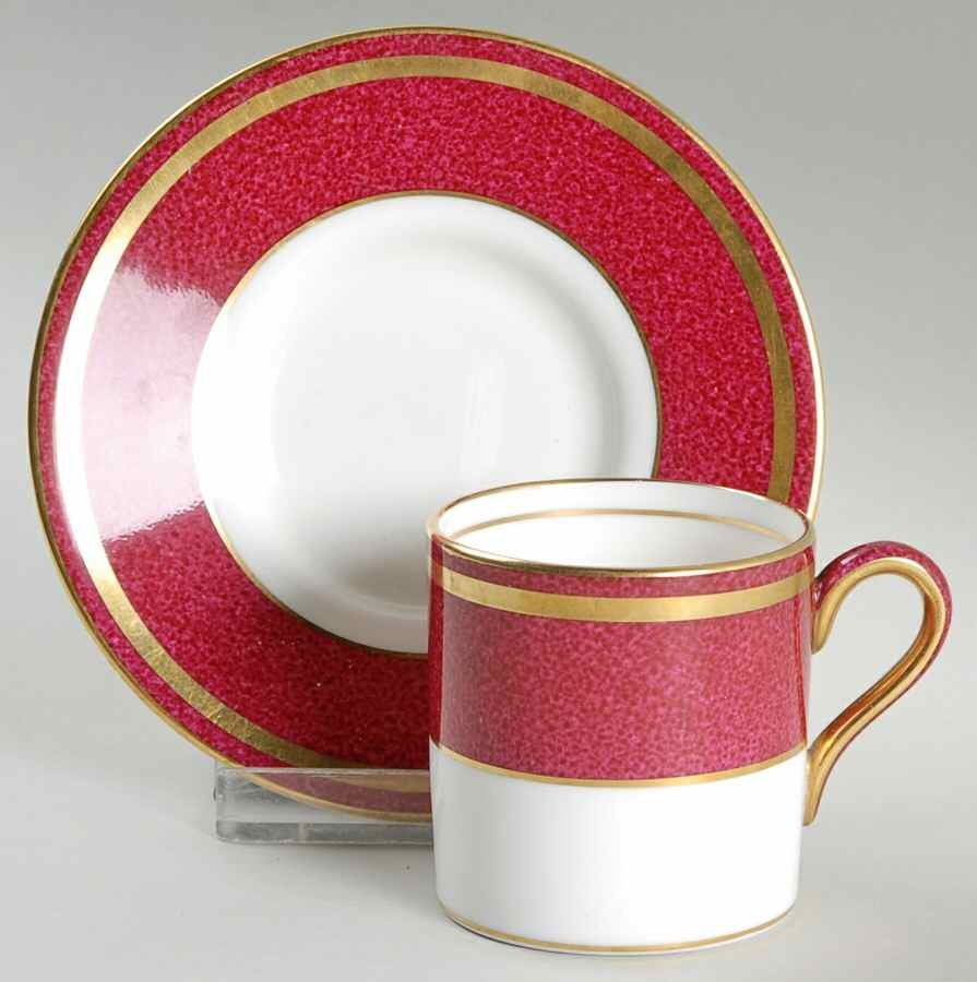 Swinburne Ruby Bond Shape Demitasse Cup and Saucer Set by Wedgwood-1